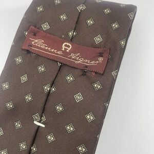Etienne‎ Aigner Tie Men Brown Diamond Dots Necktie
